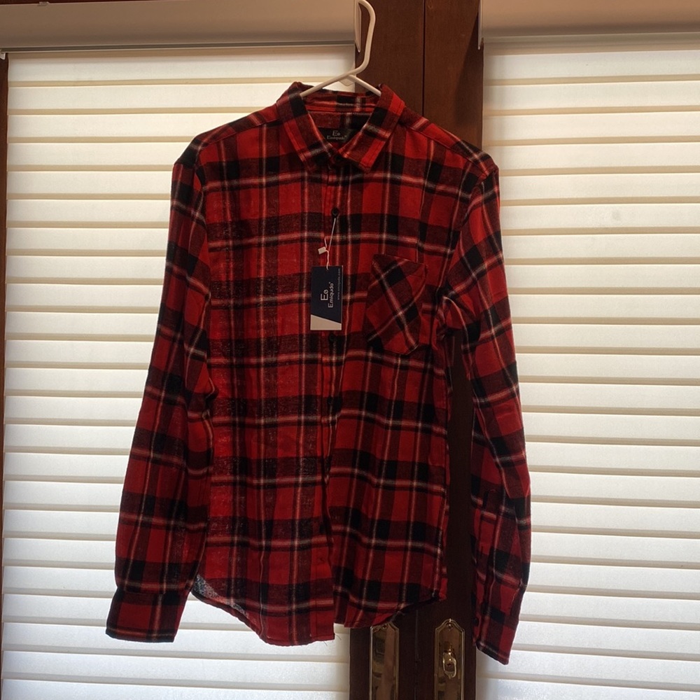 Brand new red flannel mens shirt size medium slim fit